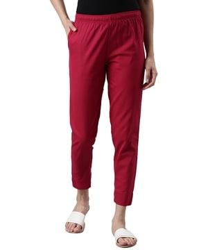 cotton pants with elasticated waist & insert pockets