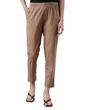 cotton pants with elasticated waist & insert pockets