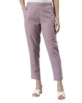 cotton pants with elasticated waist & insert pockets