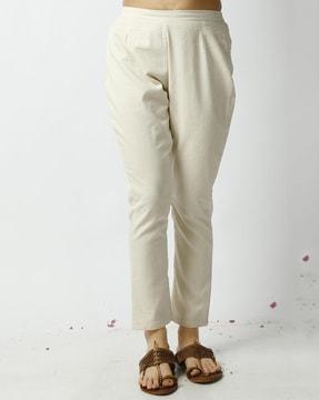 cotton pants with elasticated waist