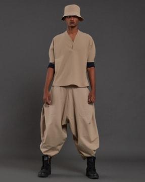 cotton pants with insert pockets