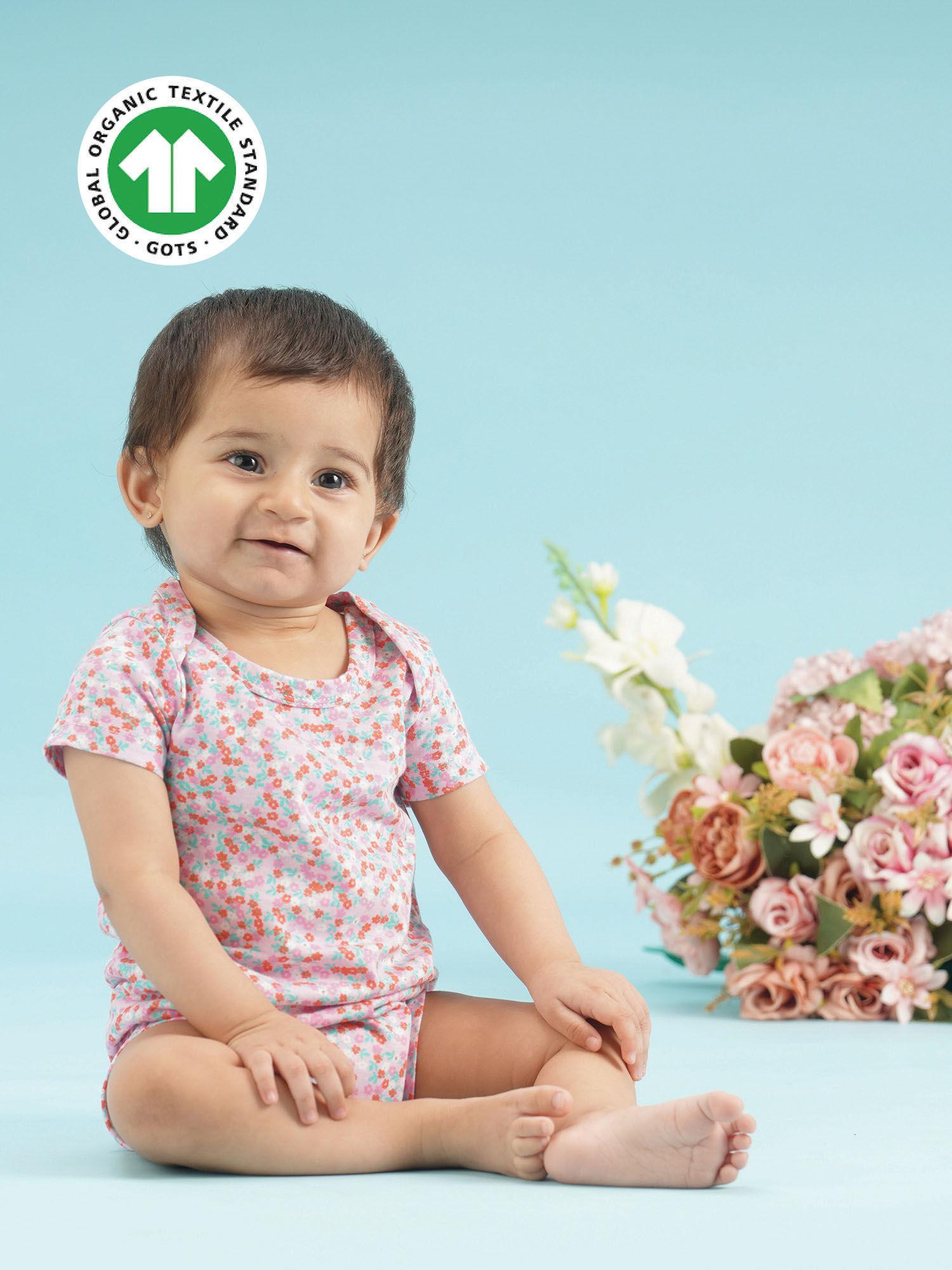 cotton pink bodysuit for newborn boys & girls