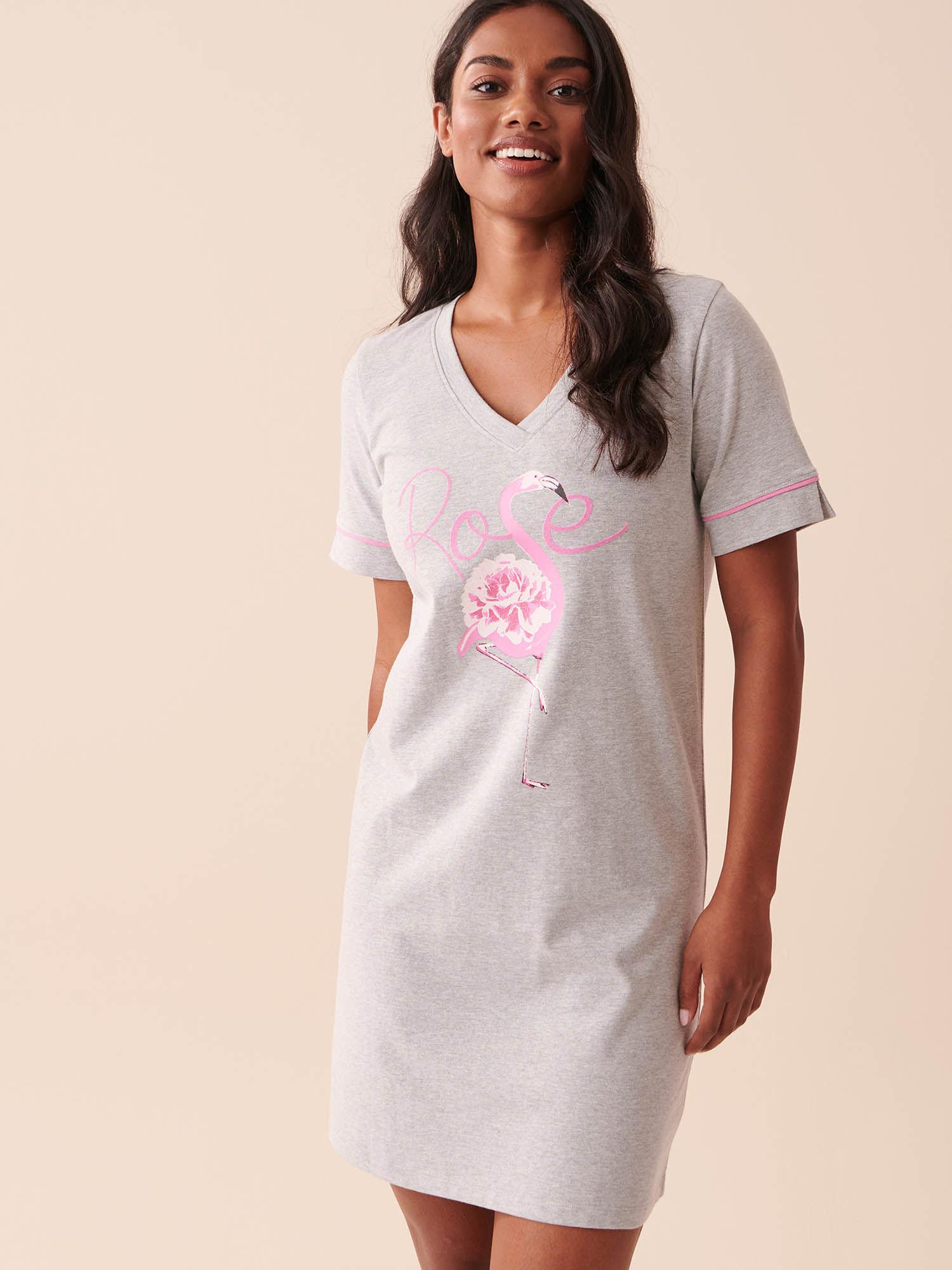 cotton pink flamingo nightdress