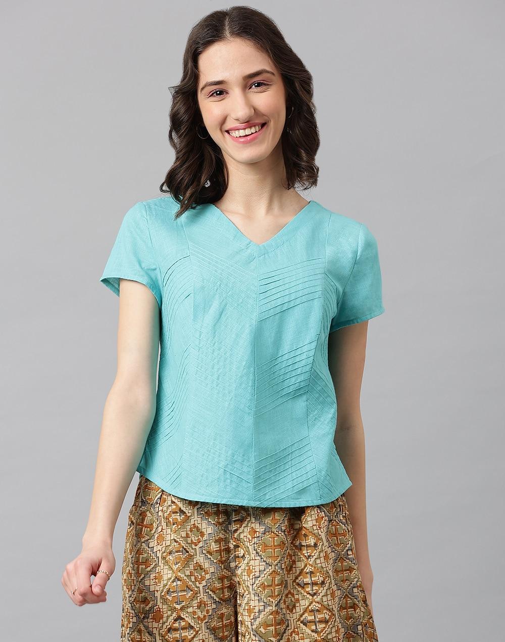 cotton pintuck top