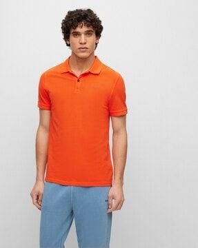 cotton pique slim fit polo t-shirt