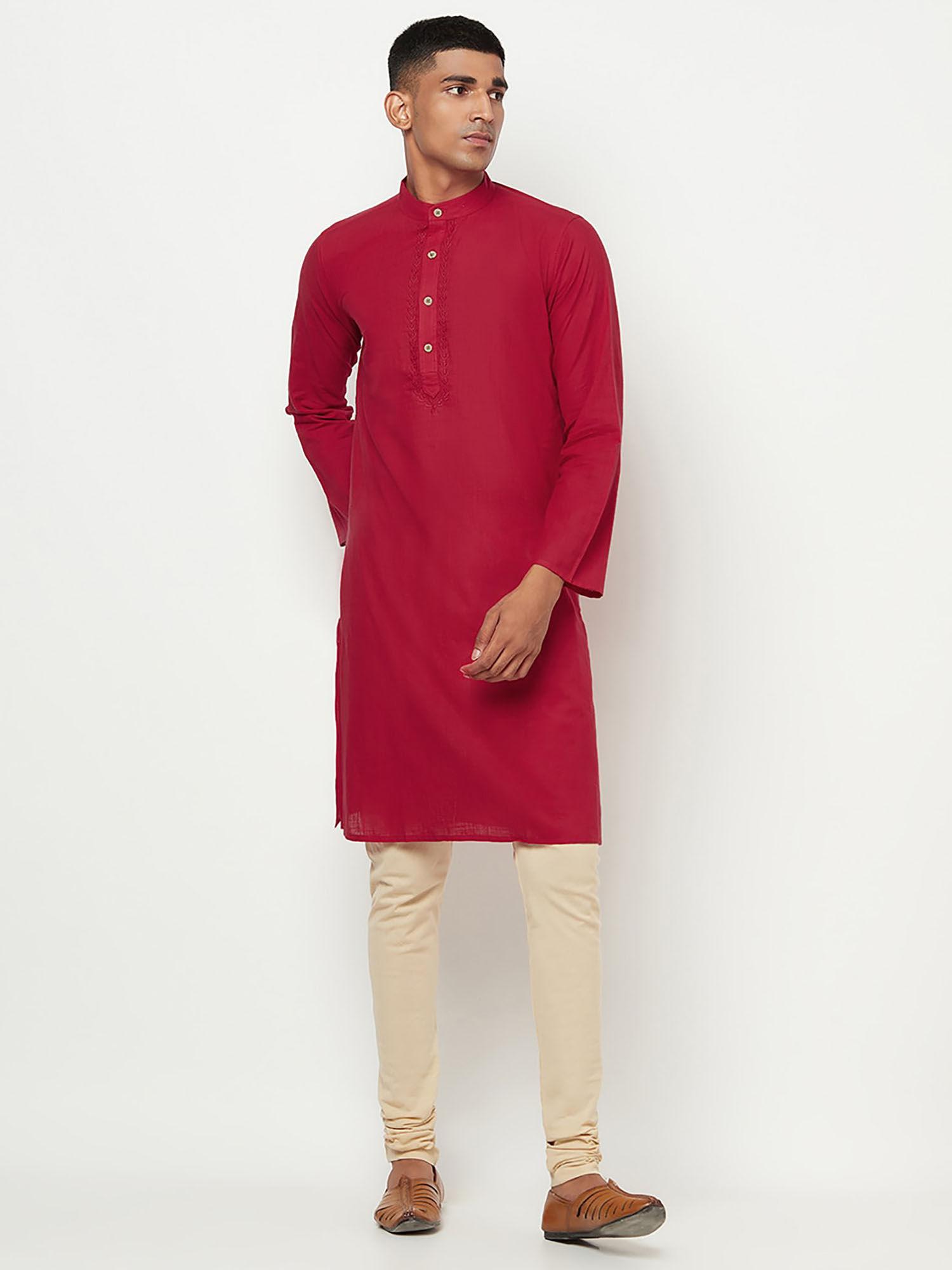 cotton placket long kurta