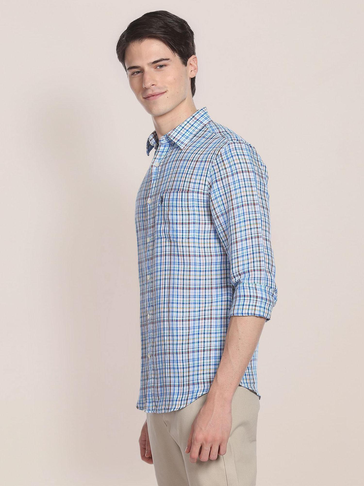 cotton plaid check shirt