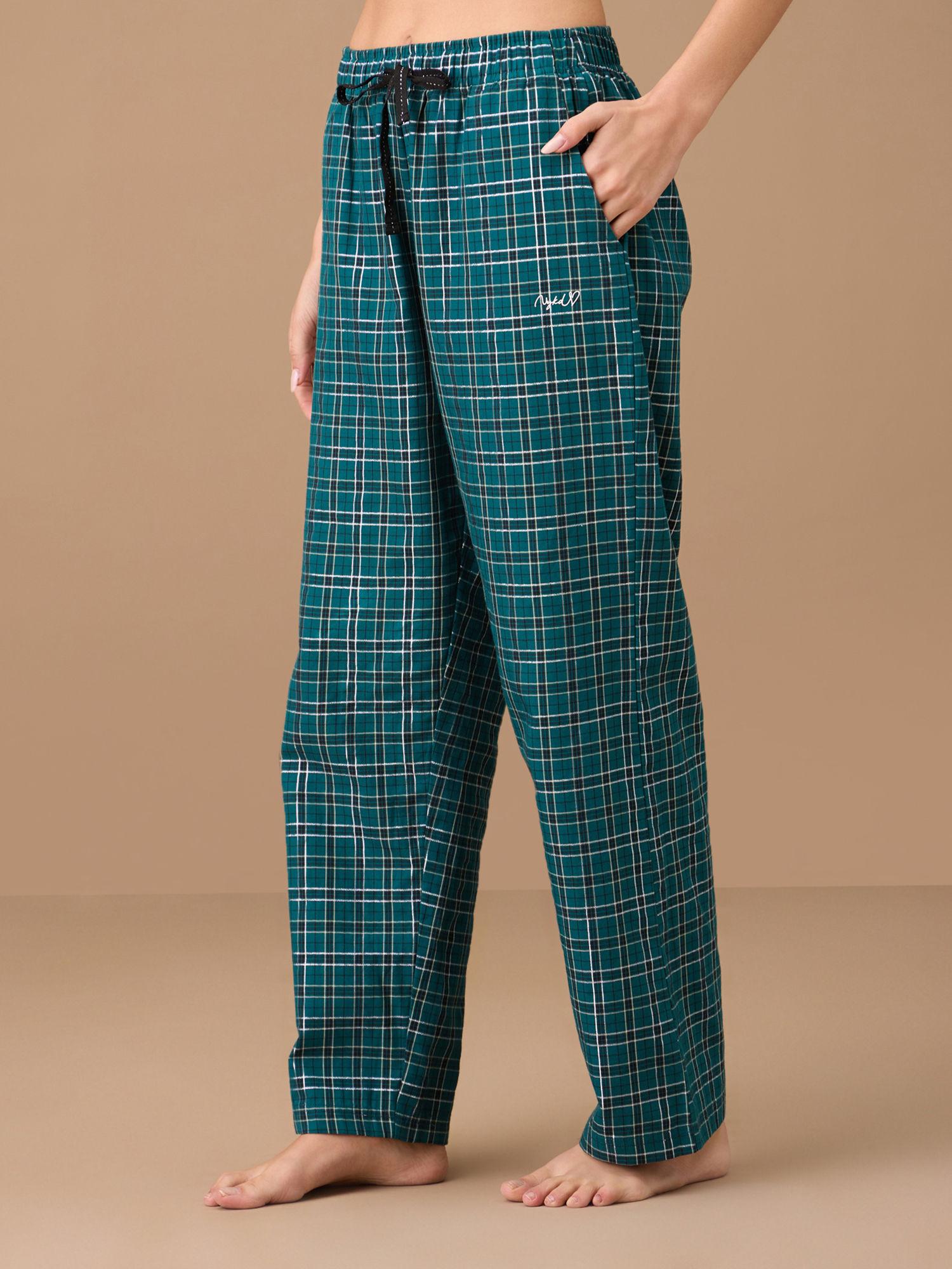 cotton plaid pajama - nys141 - green plaid