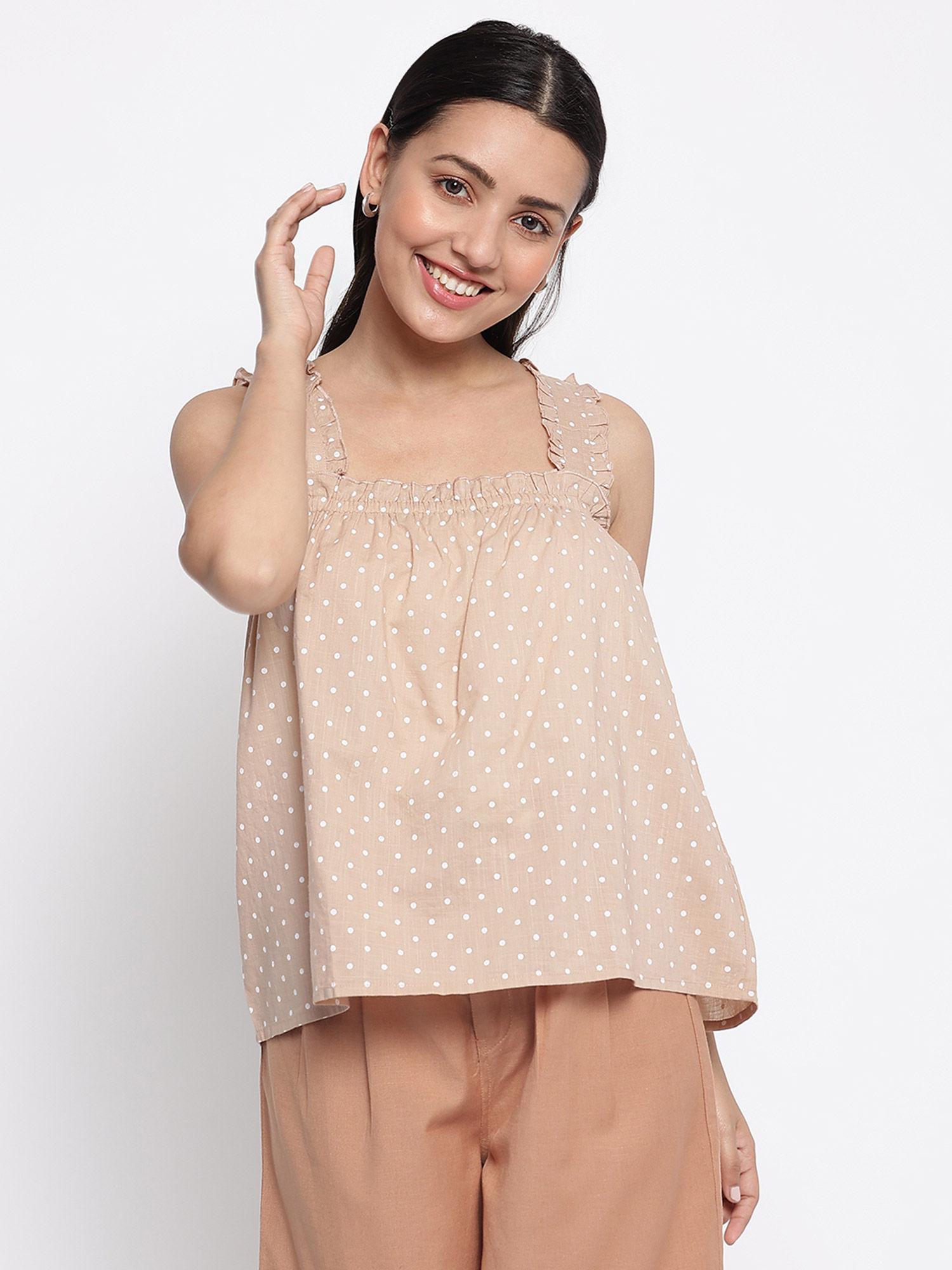 cotton polka dot top