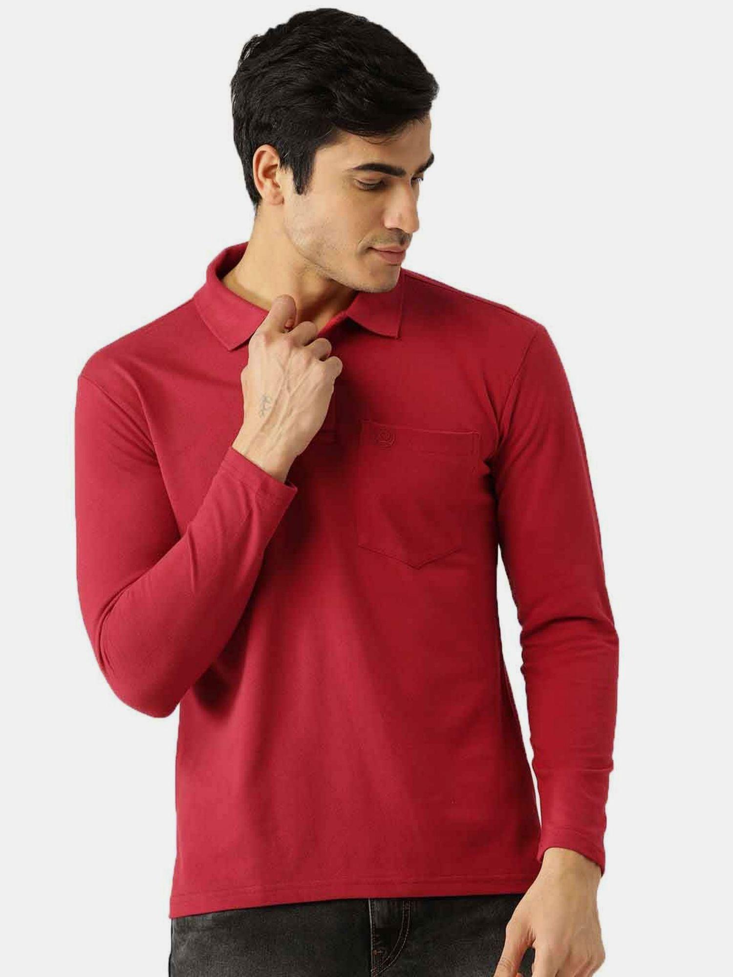 cotton polo neck t shirt for men
