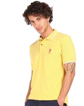 cotton polo shirt with contrast tipping