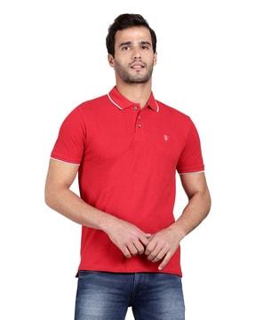 cotton polo t-shirt with contrast tipping