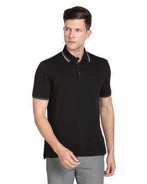 cotton polo t-shirt with contrast tipping