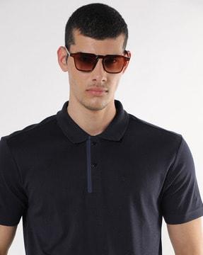 cotton polo t-shirt with embroidered logo