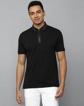 cotton polo t-shirt with embroidered logo