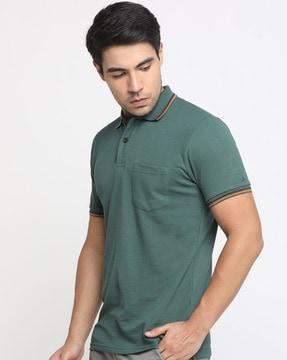 cotton polo t-shirt with patch pocket