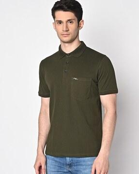 cotton polo t-shirt with patch pocket