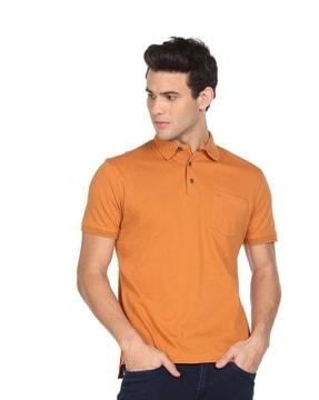 cotton polo t-shirt with patch pocket