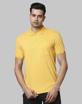 cotton polo t-shirt with patch pocket