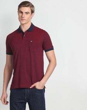 cotton polo t-shirt with patch pocket