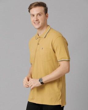 cotton polo t-shirt with patch pocket