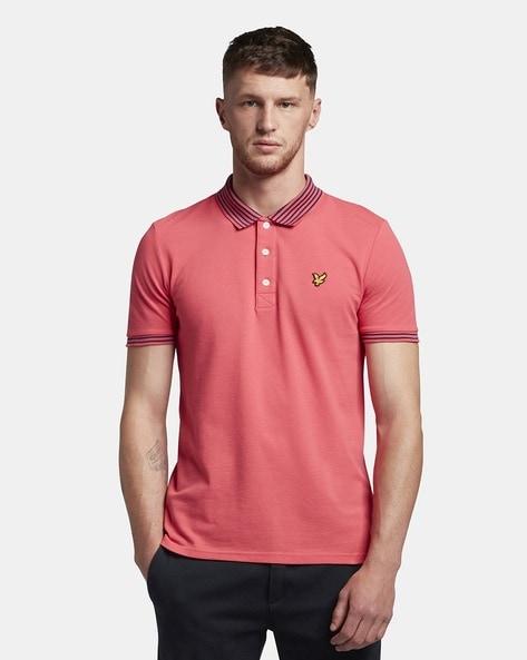 cotton polo t-shirt with ribbed sleeves