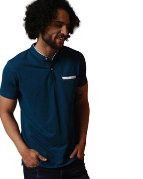 cotton polo t-shirt with welt pocket
