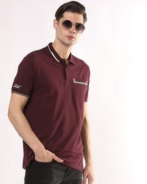 cotton polo t-shirt with welt pocket