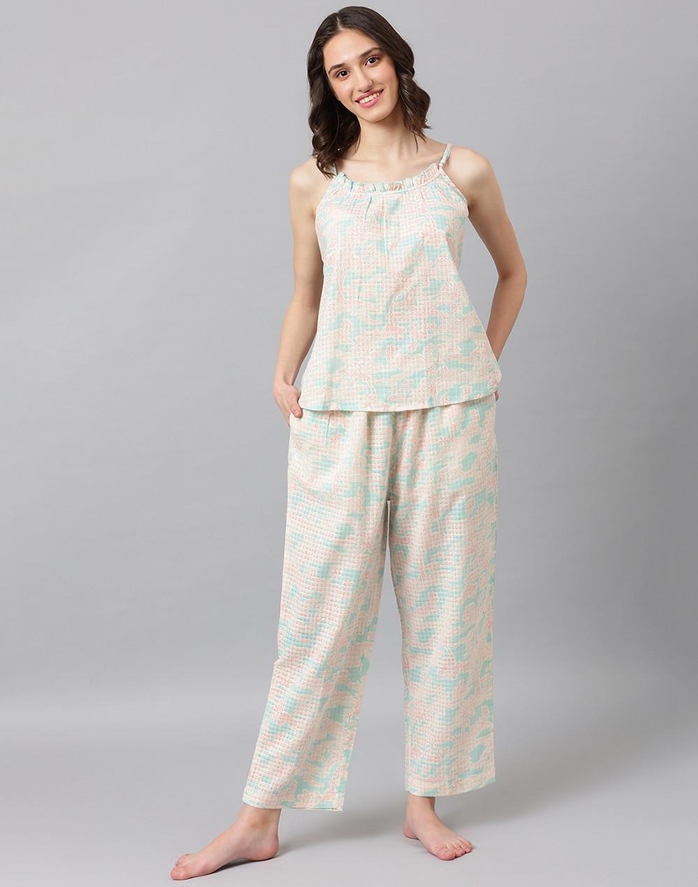 cotton printed 2pc night suit