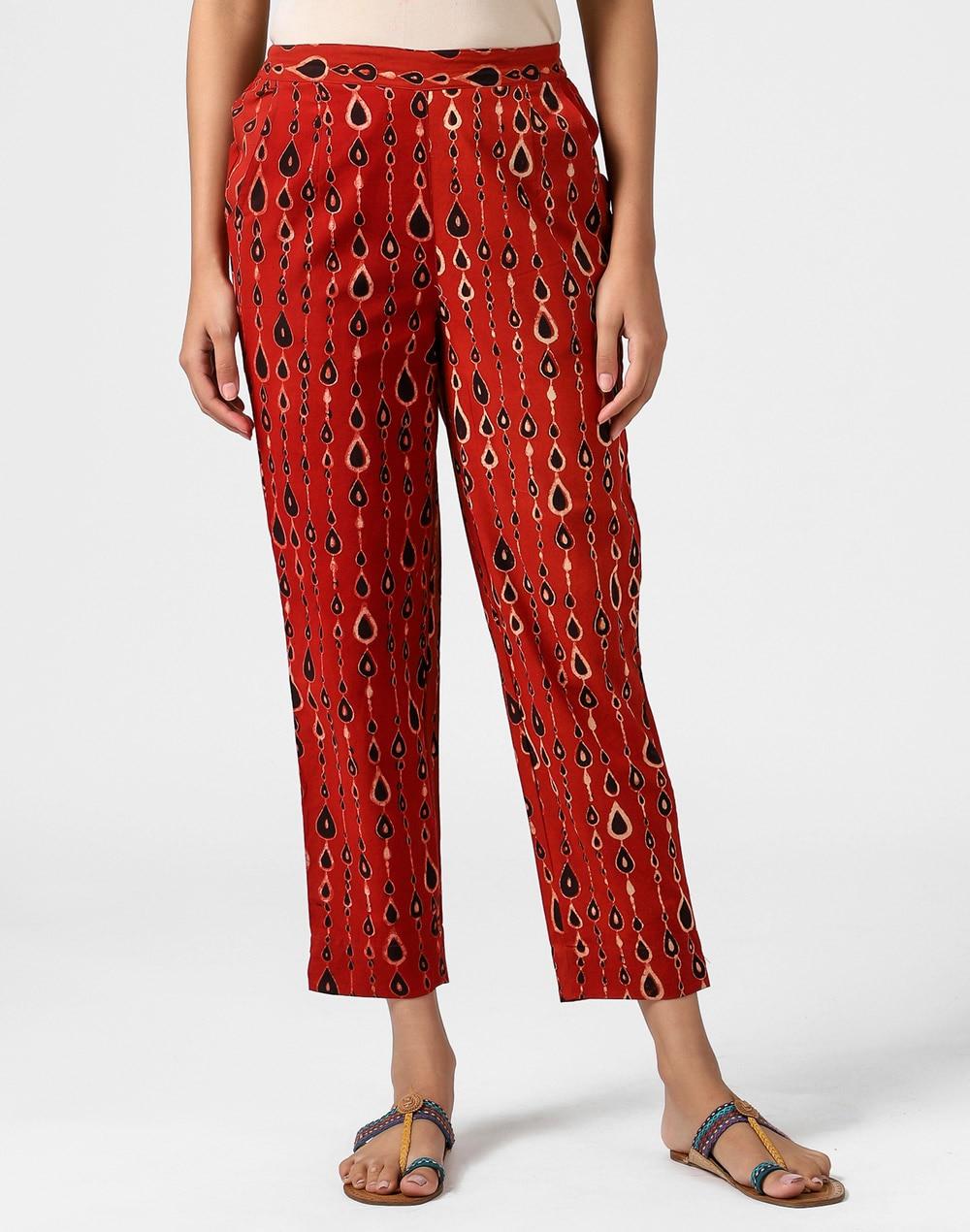 cotton printed casual tapered pant