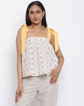 cotton printed chevrons top