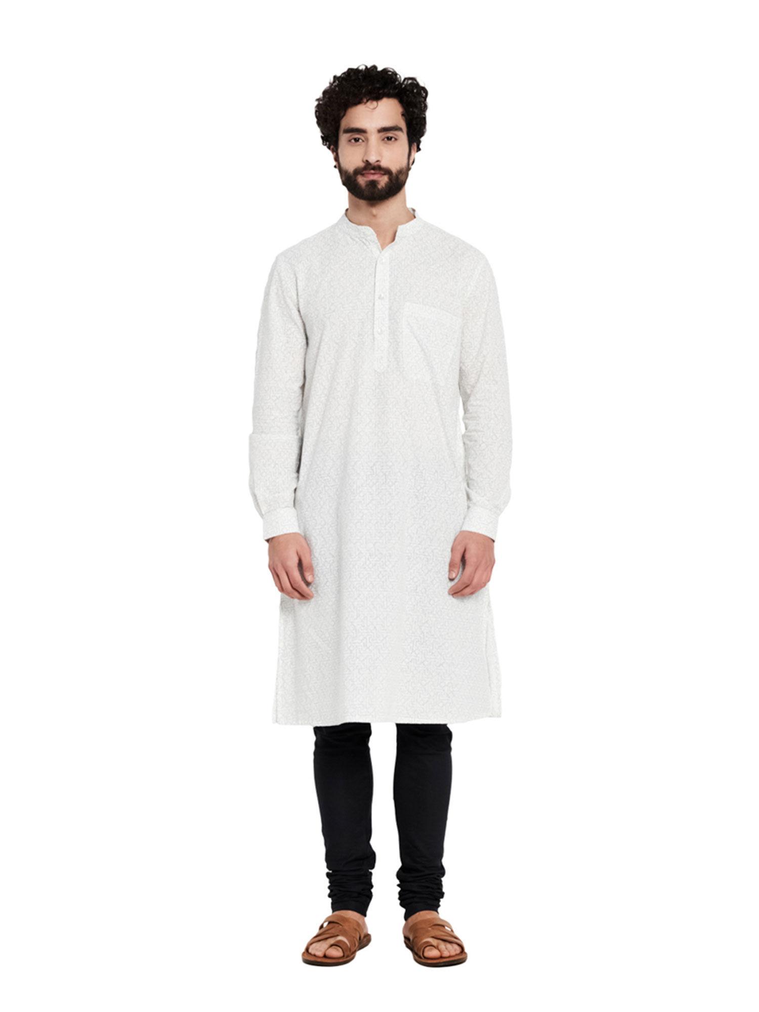 cotton printed long kurta with cuff