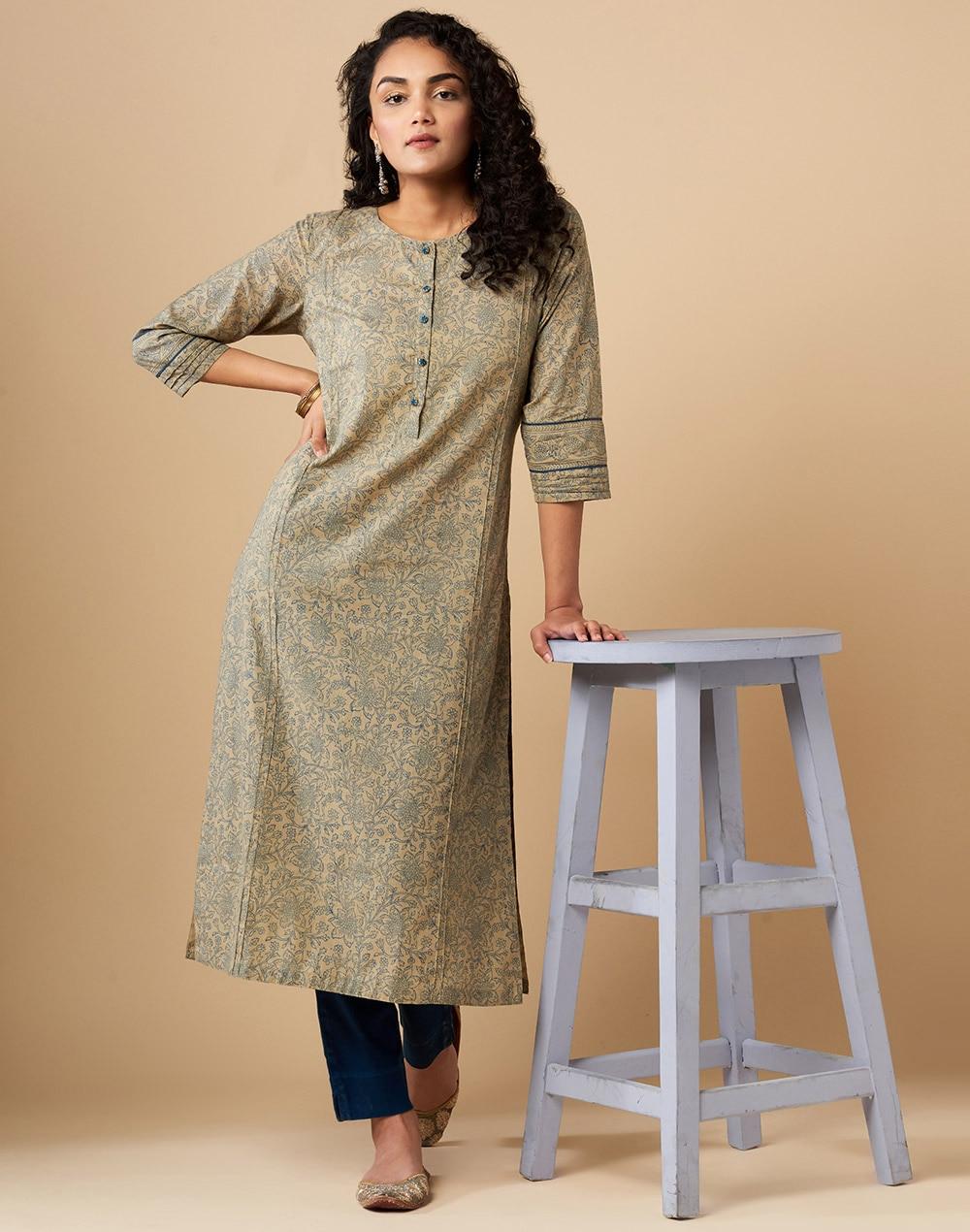 cotton printed long kurta