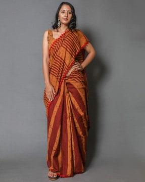 cotton printed saree with blouse piece