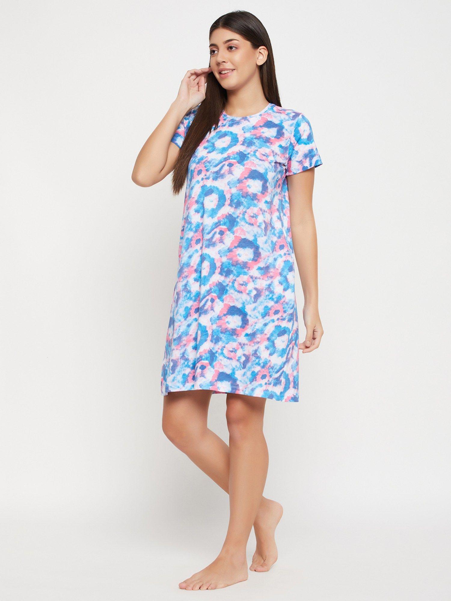 cotton printed short nightdress