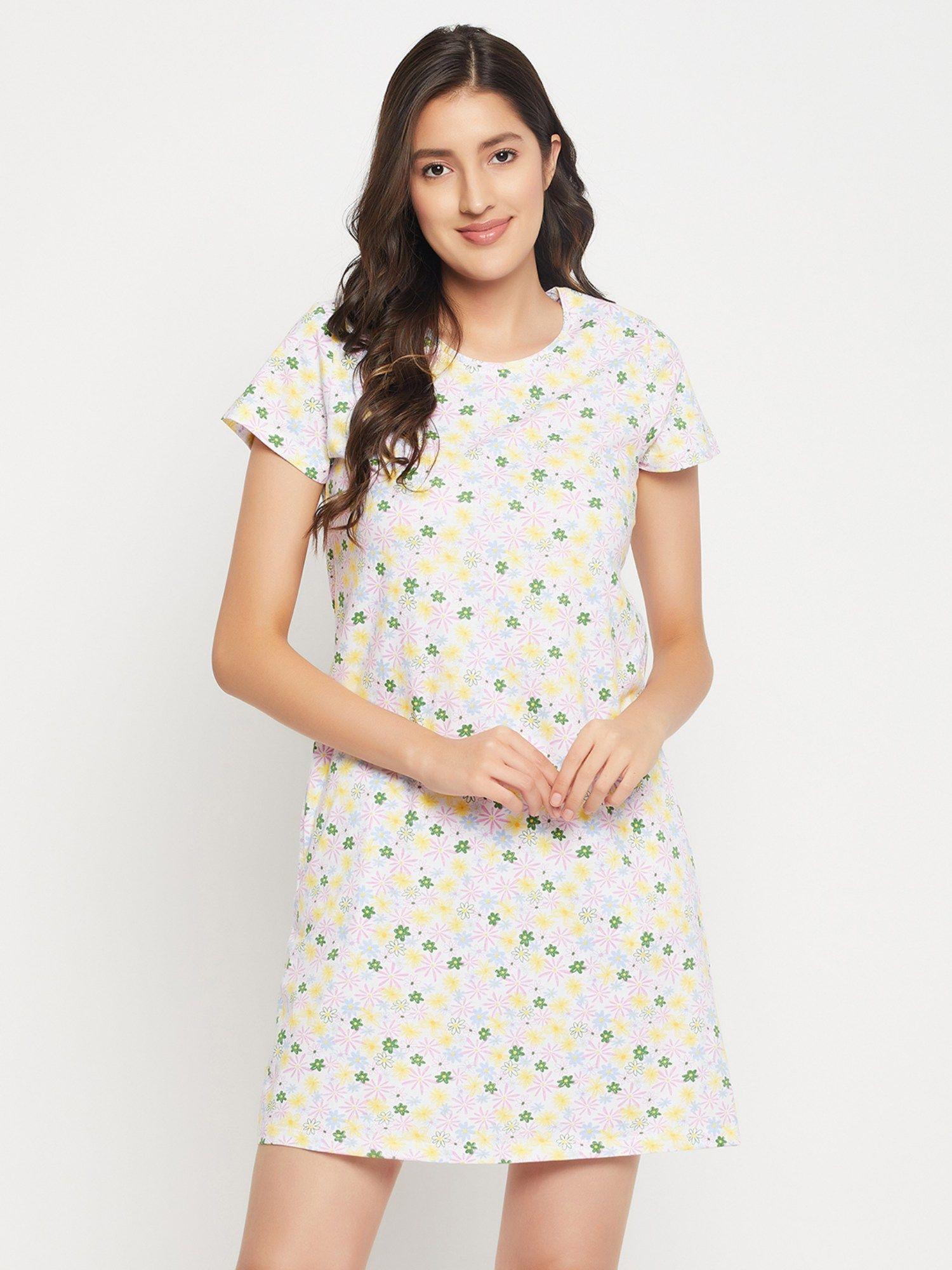 cotton printed short nightdress