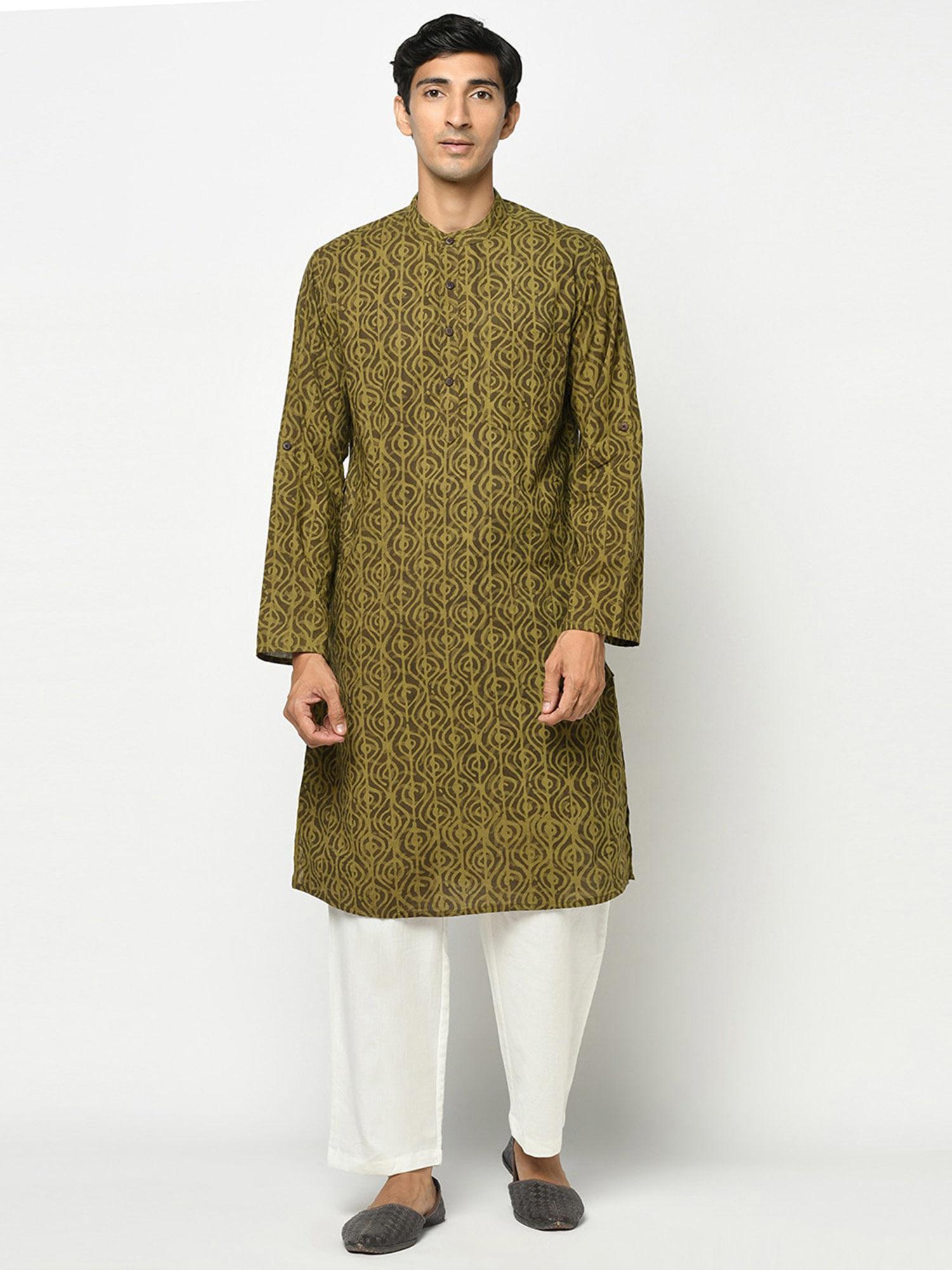 cotton printed slim fit kurta