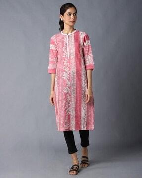 cotton printed straight kurta