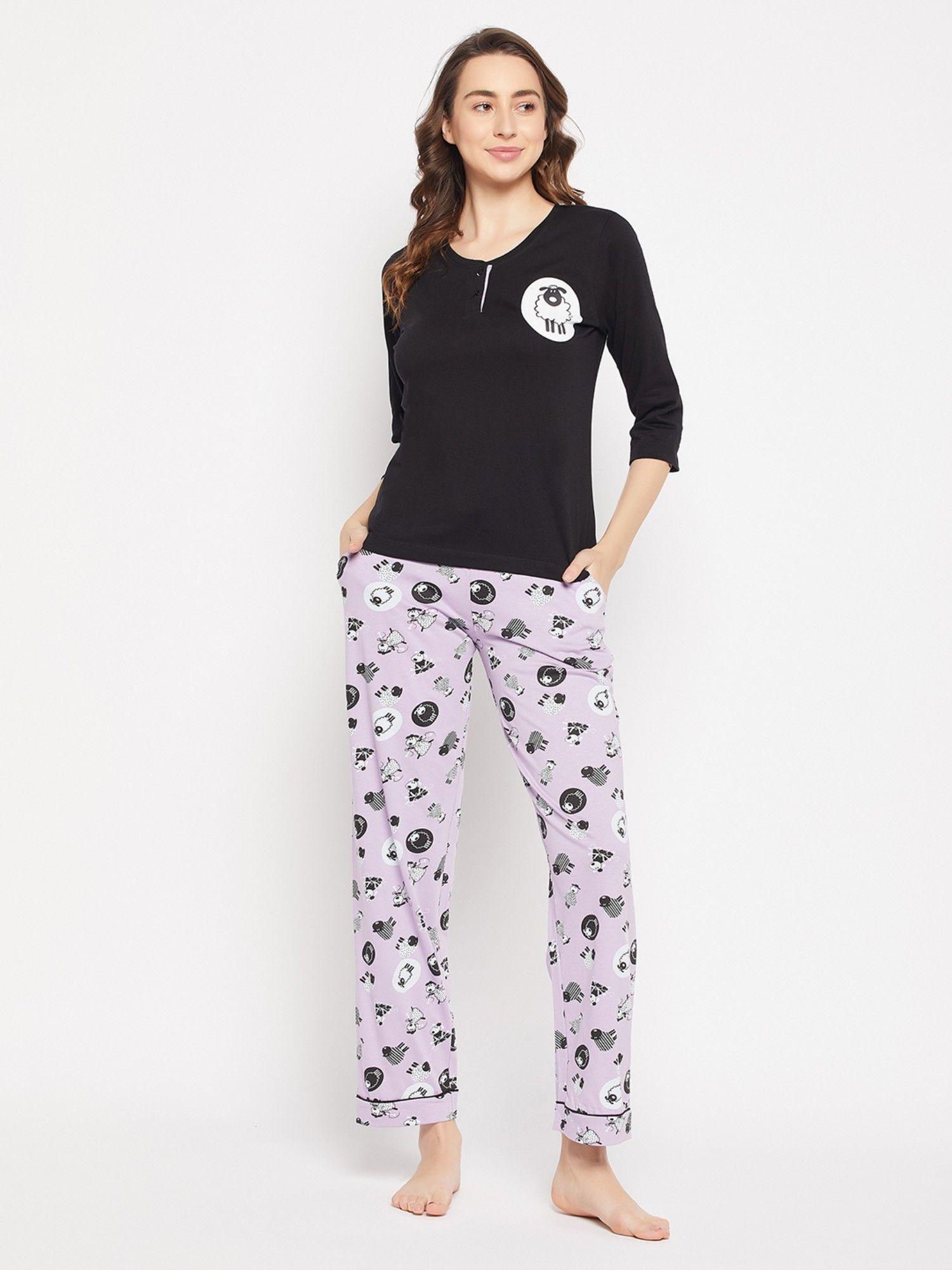 cotton printed top & pyjama (set of 2)