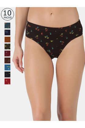 cotton printed women's panties assorted pack of 10 - multi