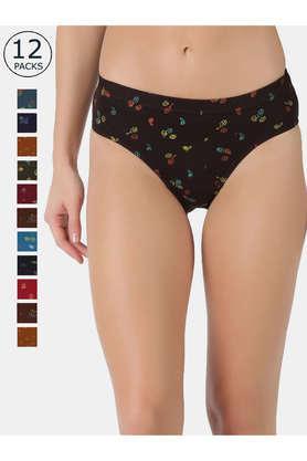 cotton printed women's panties assorted pack of 12 - multi