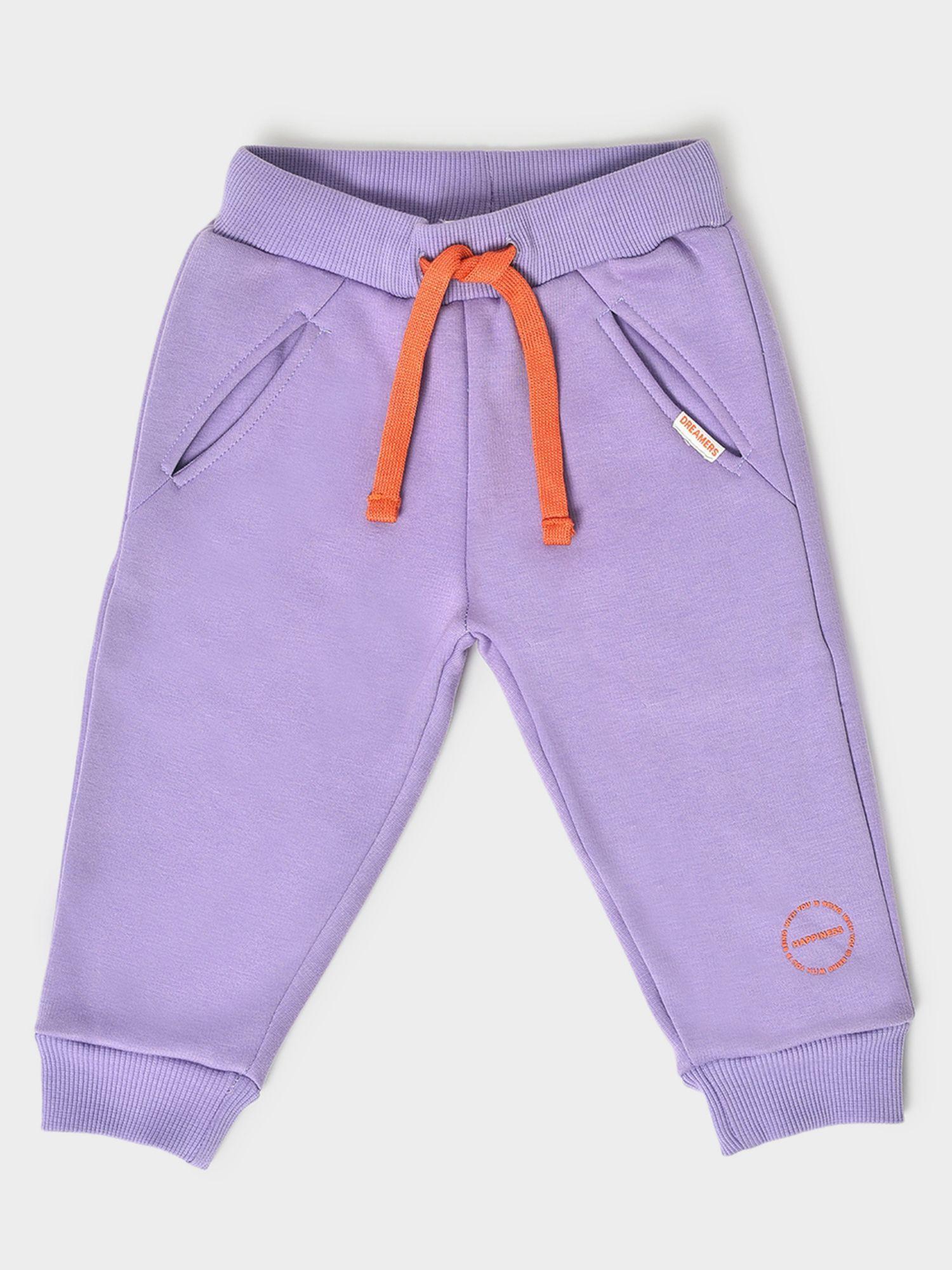 cotton purple joggers for kids