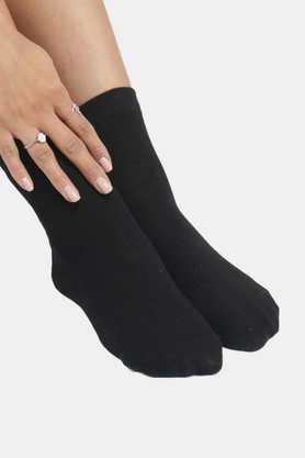 cotton regular fit women's socks pack of 3 - black - black