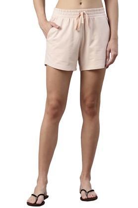 cotton relaxed fit women's shorts - cream