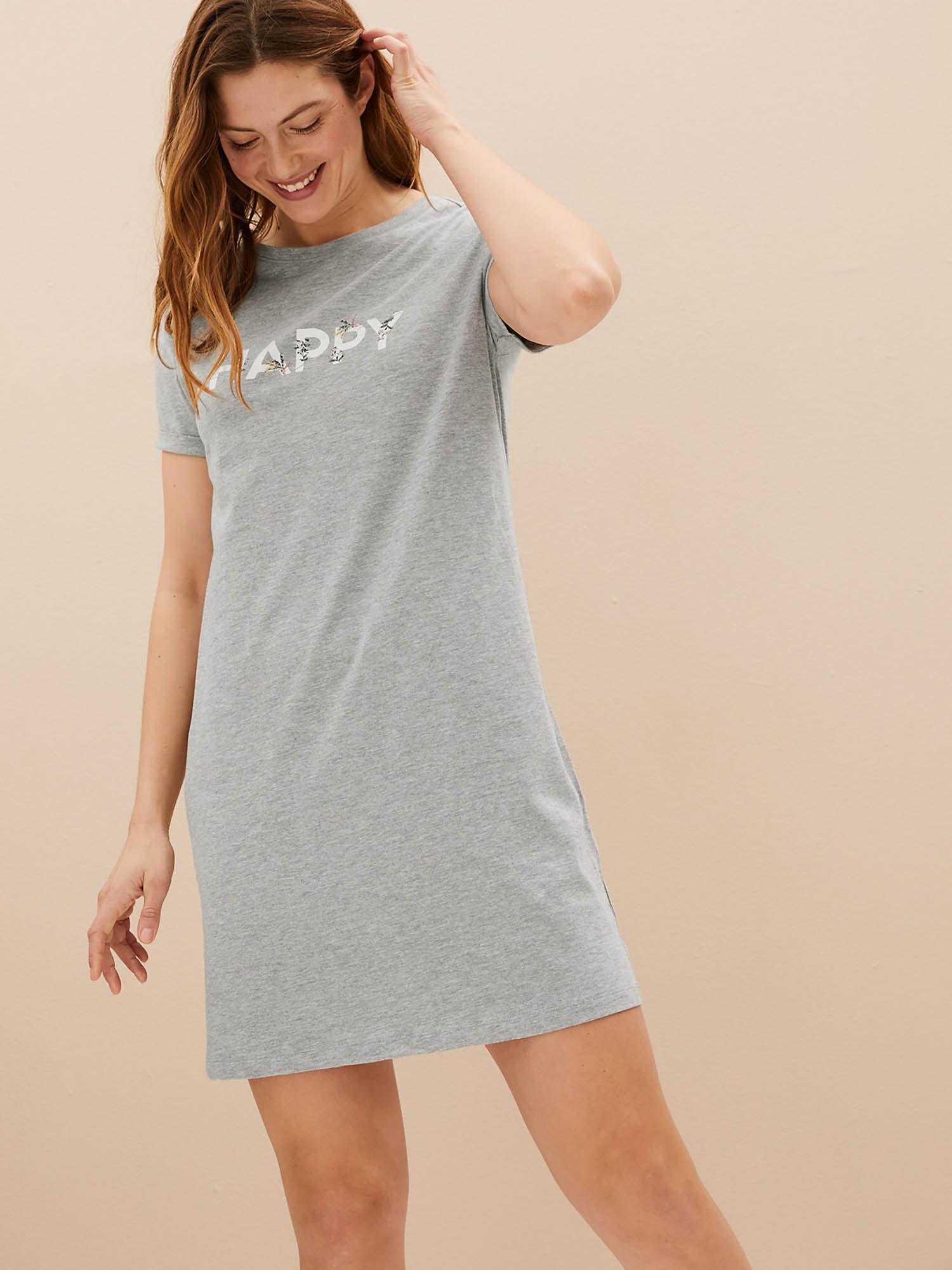 cotton rich happy slogan short nightdress