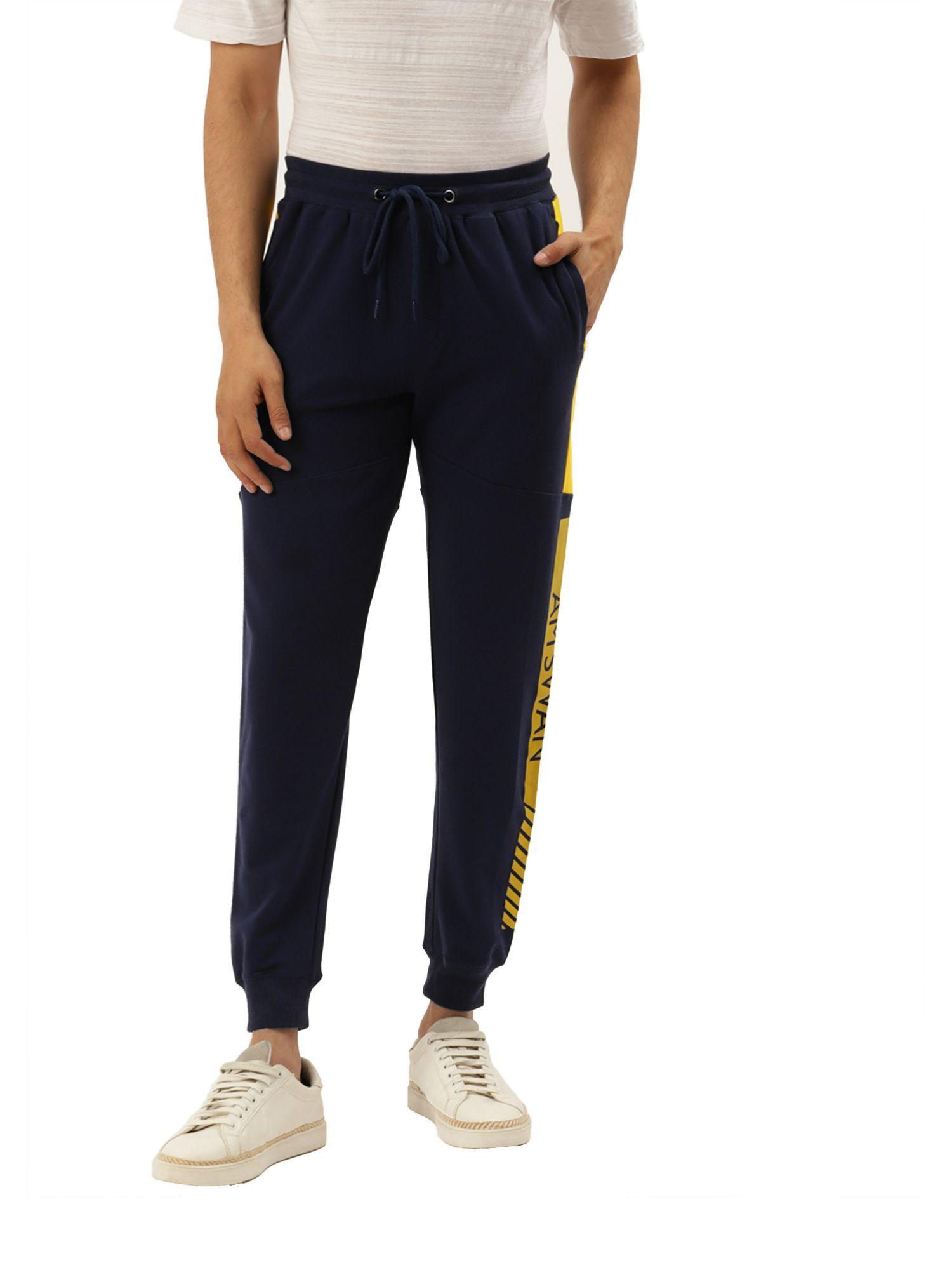 cotton rich lycra with contrast pannel jogger