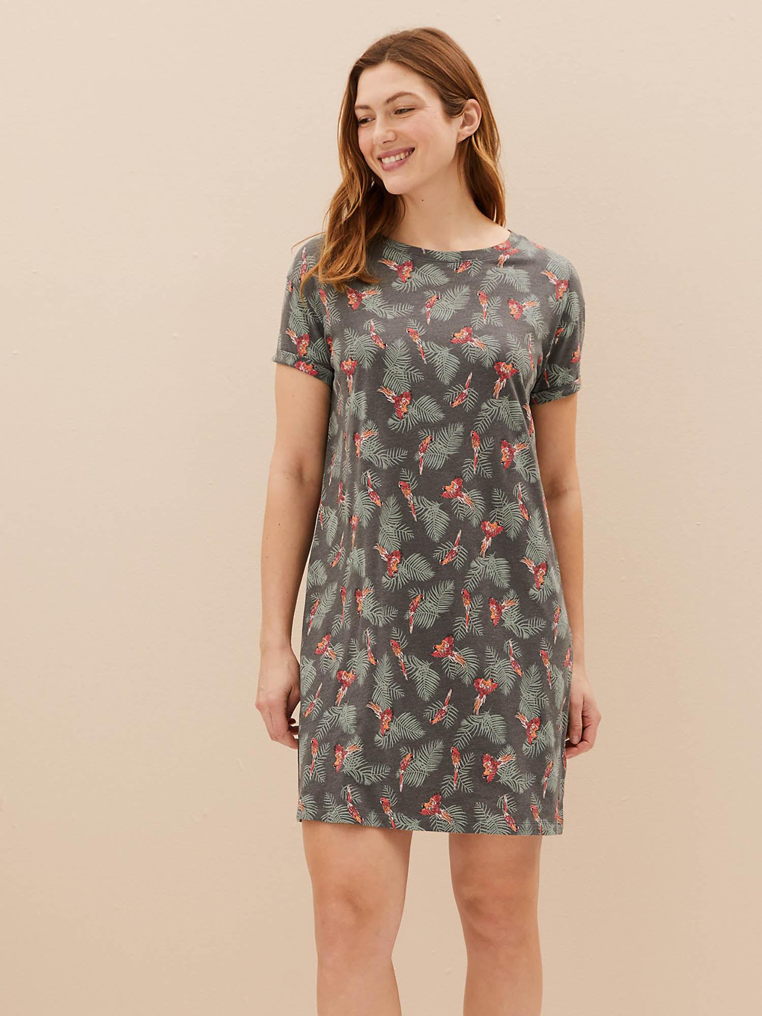 cotton rich parrot print short nightdress