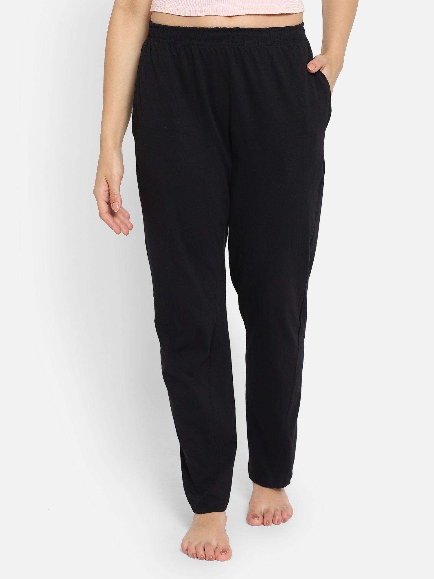 cotton rich pyjama in black