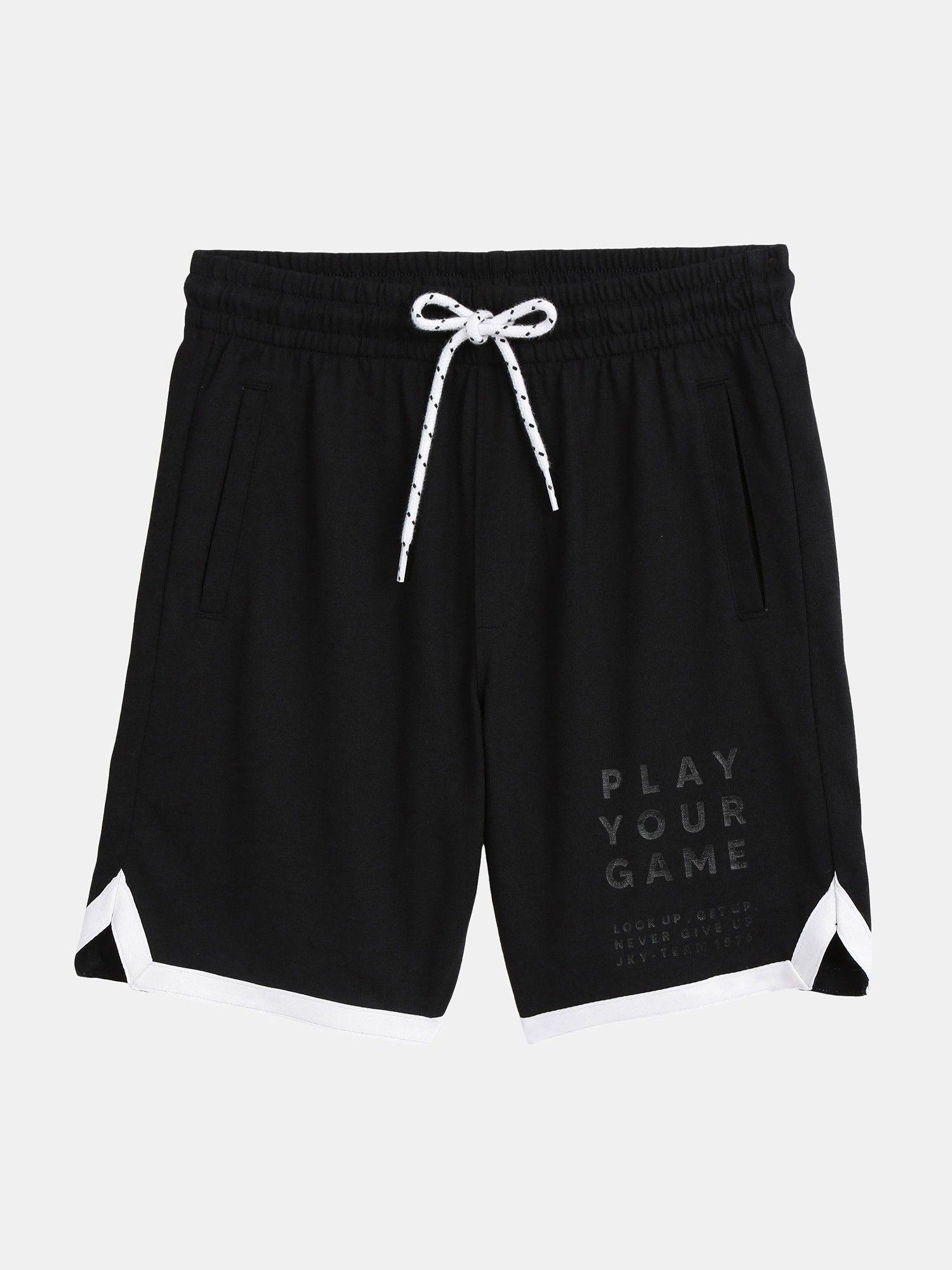 cotton rich shorts & comfortable waistband - black
