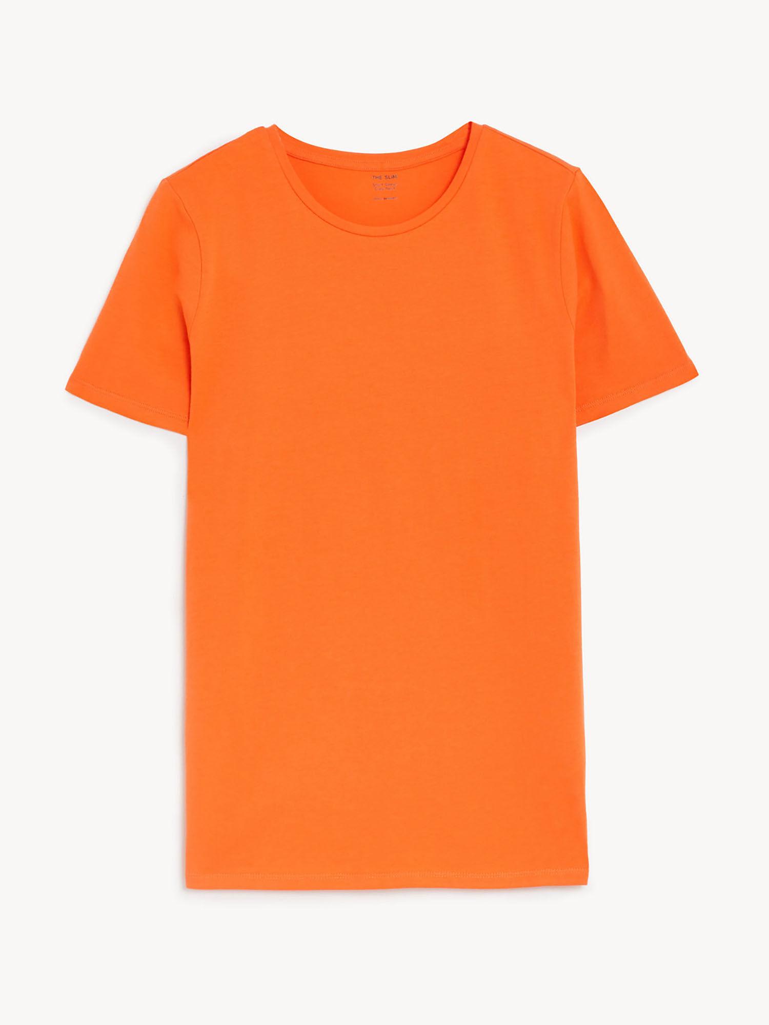 cotton rich slim fit orange t-shirt